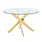 Comedor Kemi Gold redondo vidrio 120 cm con 4 Sillas Capitone Gold - Miniatura 6