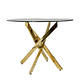 Comedor Kemi Gold redondo vidrio 120 cm con 4 Sillas Capitone Gold - Miniatura 7