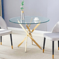 Comedor Kemi Gold redondo vidrio 120 cm con 4 Sillas Capitone Gold - Miniatura 9