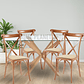 Comedor Esparta rectangular vidrio 160x90 cm con 4 Sillas Crossback Danubio madera rattan  - Miniatura 3