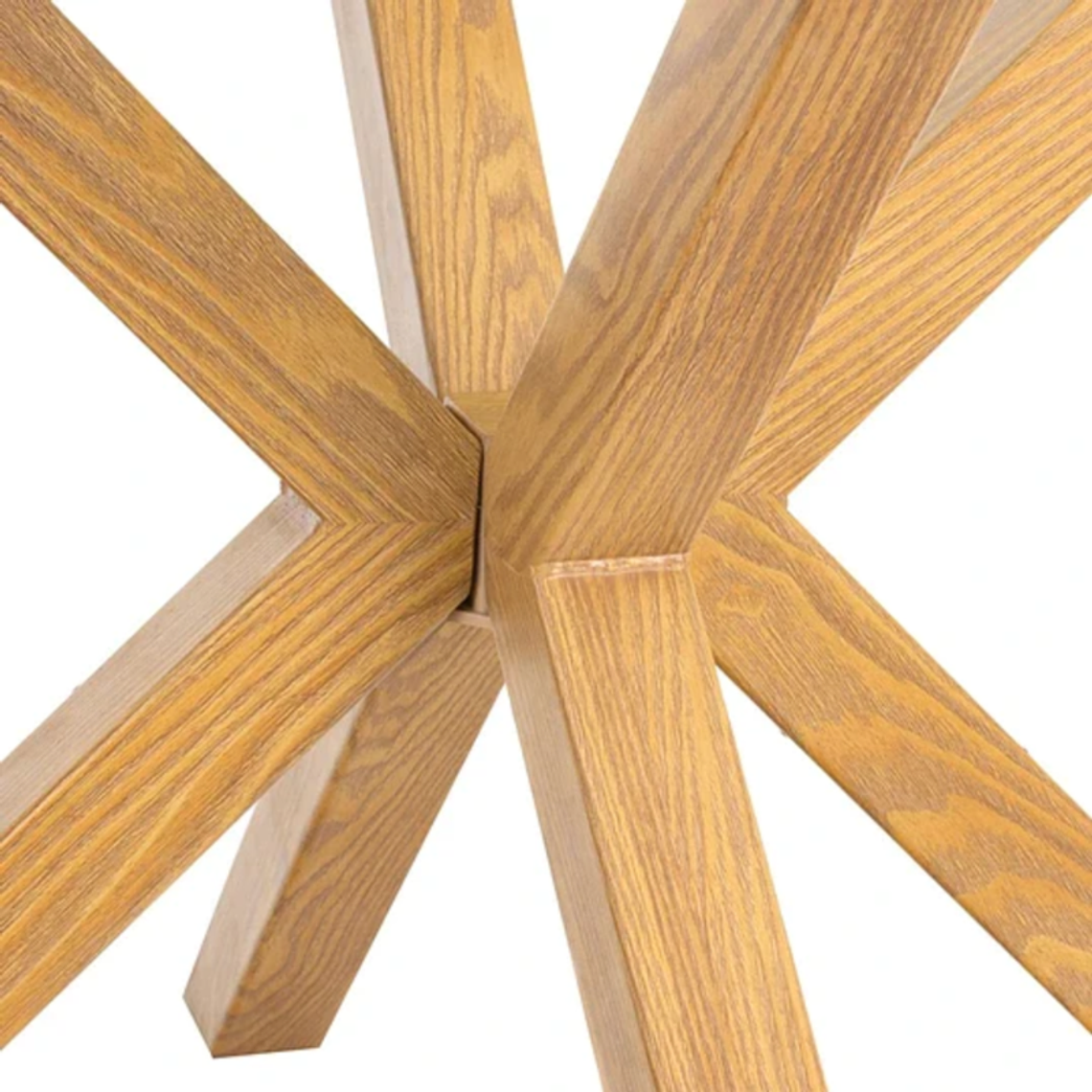 Comedor Esparta rectangular vidrio 140x80 cm con 4 Sillas Crossback Danubio madera rattan 5