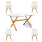 Comedor Estocolmo rectangular vidrio 130x80 cm con 4 Sillas Tulip - Miniatura 2