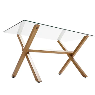 Mesa rectangular Medlock vidrio 130x80 cm 