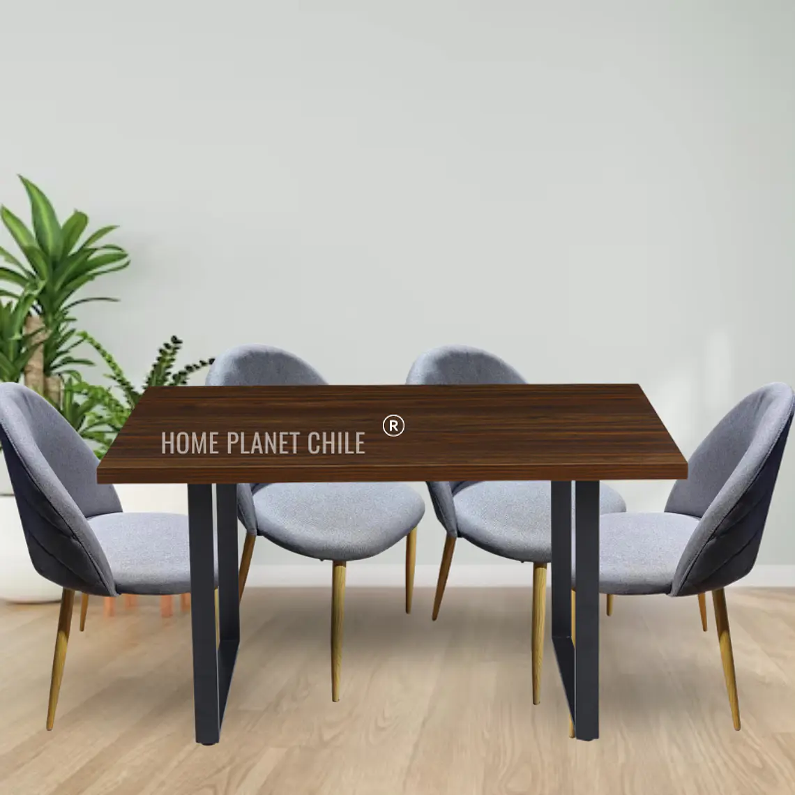 Comedor Bucarest 160x90 cm con 4 Sillas Breda Lino 2