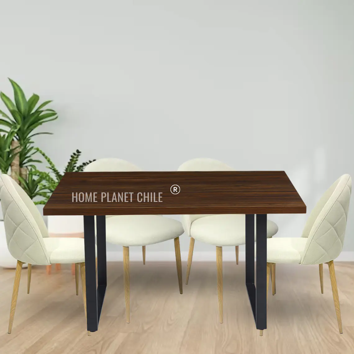 Comedor Bucarest 160x90 cm con 4 Sillas Breda Lino 3
