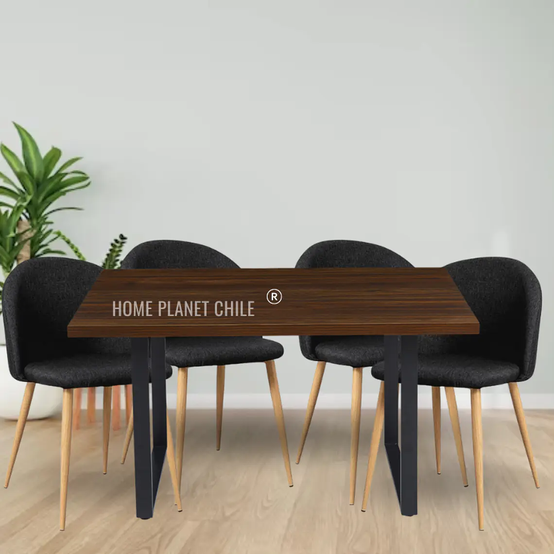 Comedor Bucarest 160x90 cm con 4 Sillas Breda Lino 4