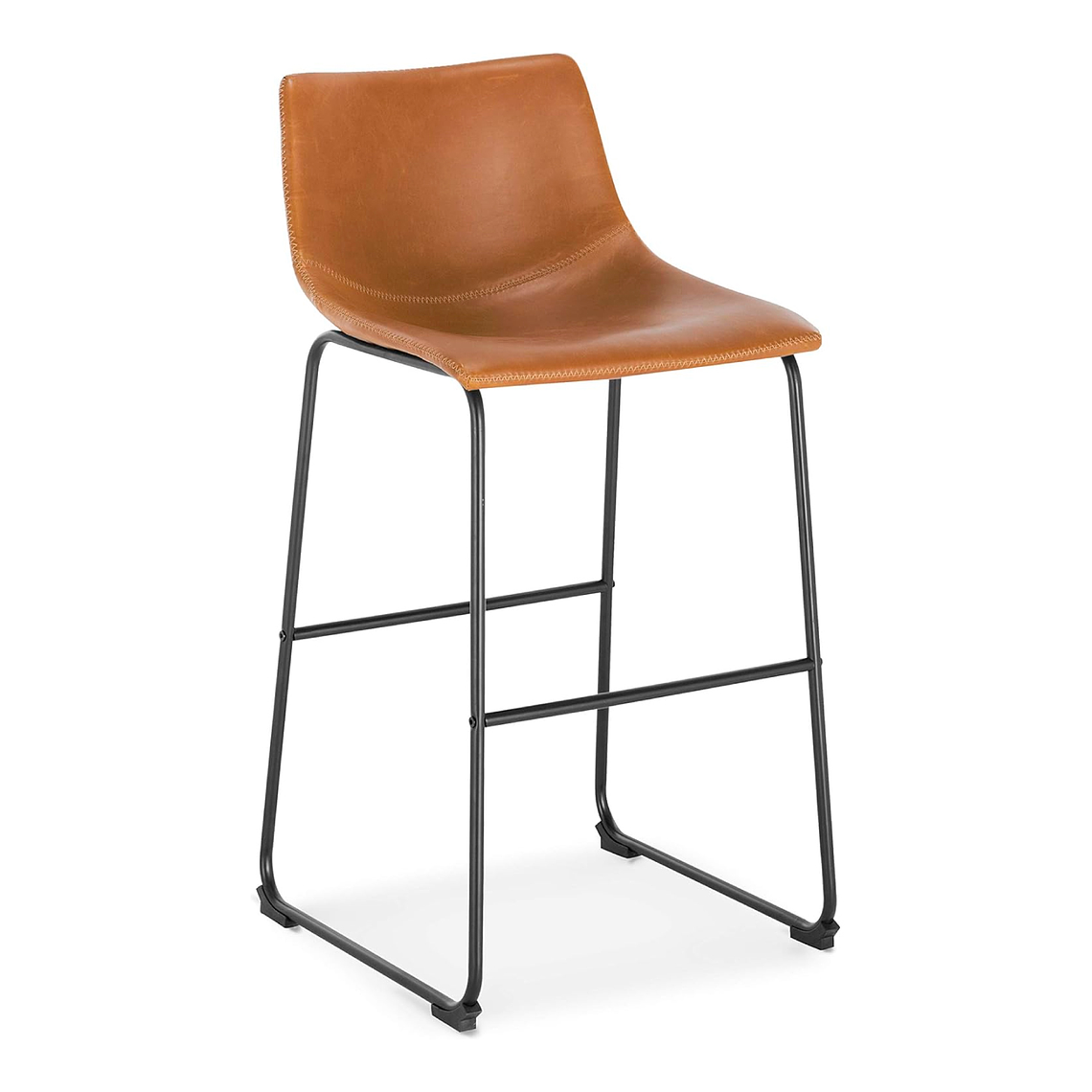 Pack 2 Taburetes bar Burgos de cuero y metal industrial 65 cm 2