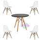 Comedor Argel redondo negro 100 cm con 4 Sillas Eames - Miniatura 3