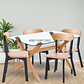 Comedor Chester rectangular vidrio 140x90 cm con 4 Sillas Fresno de Madera - Miniatura 2