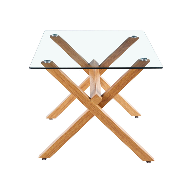 Comedor Lila rectangular vidrio 140x90 cm con 6 Sillas Mariposas Rubik 5