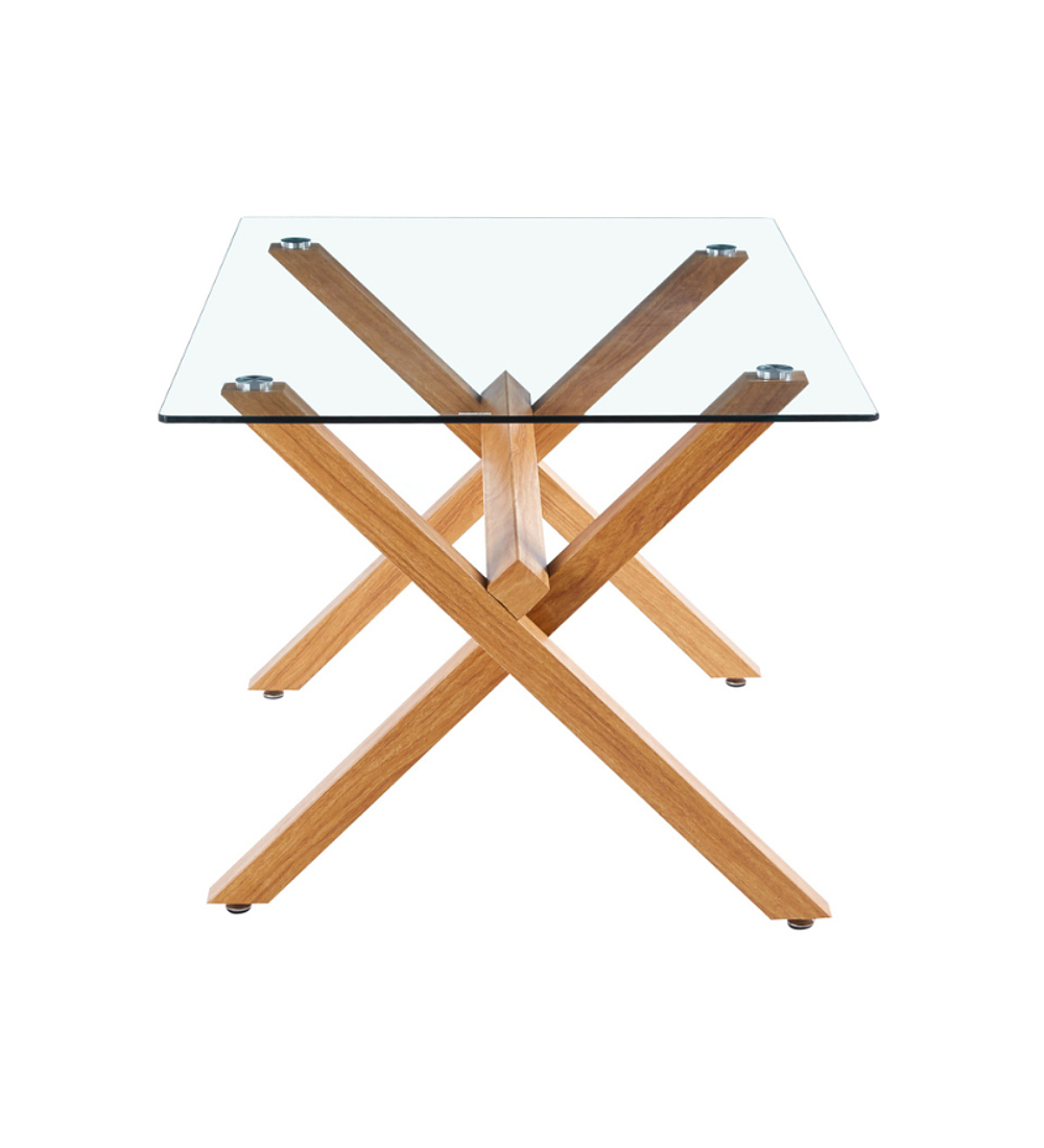 Comedor Hamar rectangular vidrio 130x80 cm con 4 Sillas Radar Velvet