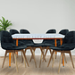 Comedor Mármol rectangular 160x90 cm con 6 Sillas Buckle Velvet - Miniatura 1