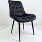 Silla Capitone Black terciopelo negra - Miniatura 4