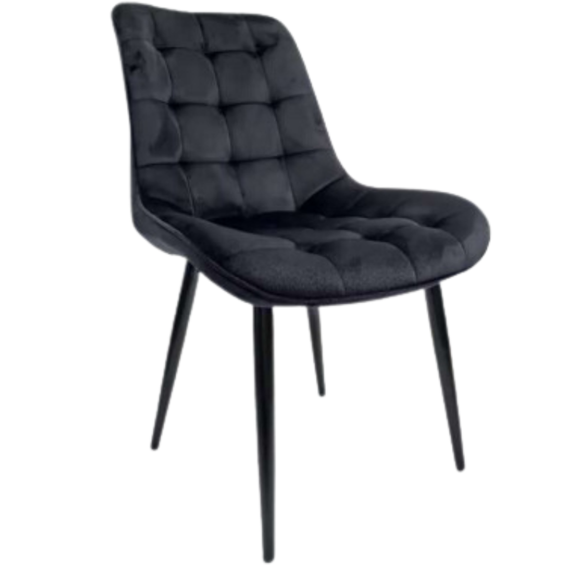 Comedor Vintage Gold 130x80 cm con 6 Sillas Capitone Black 6