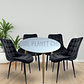 Comedor Mármol redondo 100 cm con 4 Sillas Capitone Black - Miniatura 2