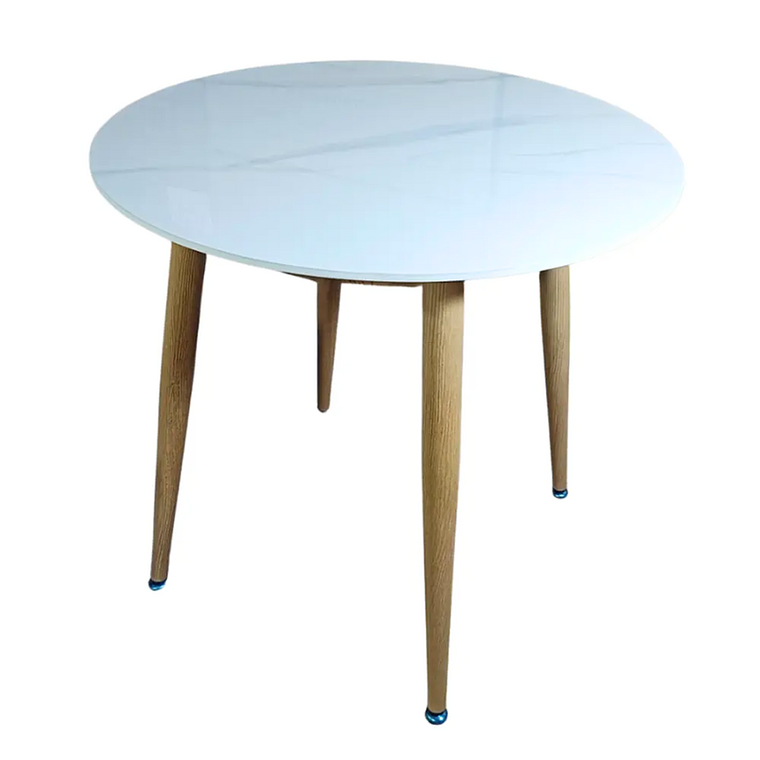 Comedor Mármol redondo 100 cm con 4 Sillas Mariposas Rubik Wood Velvet 5