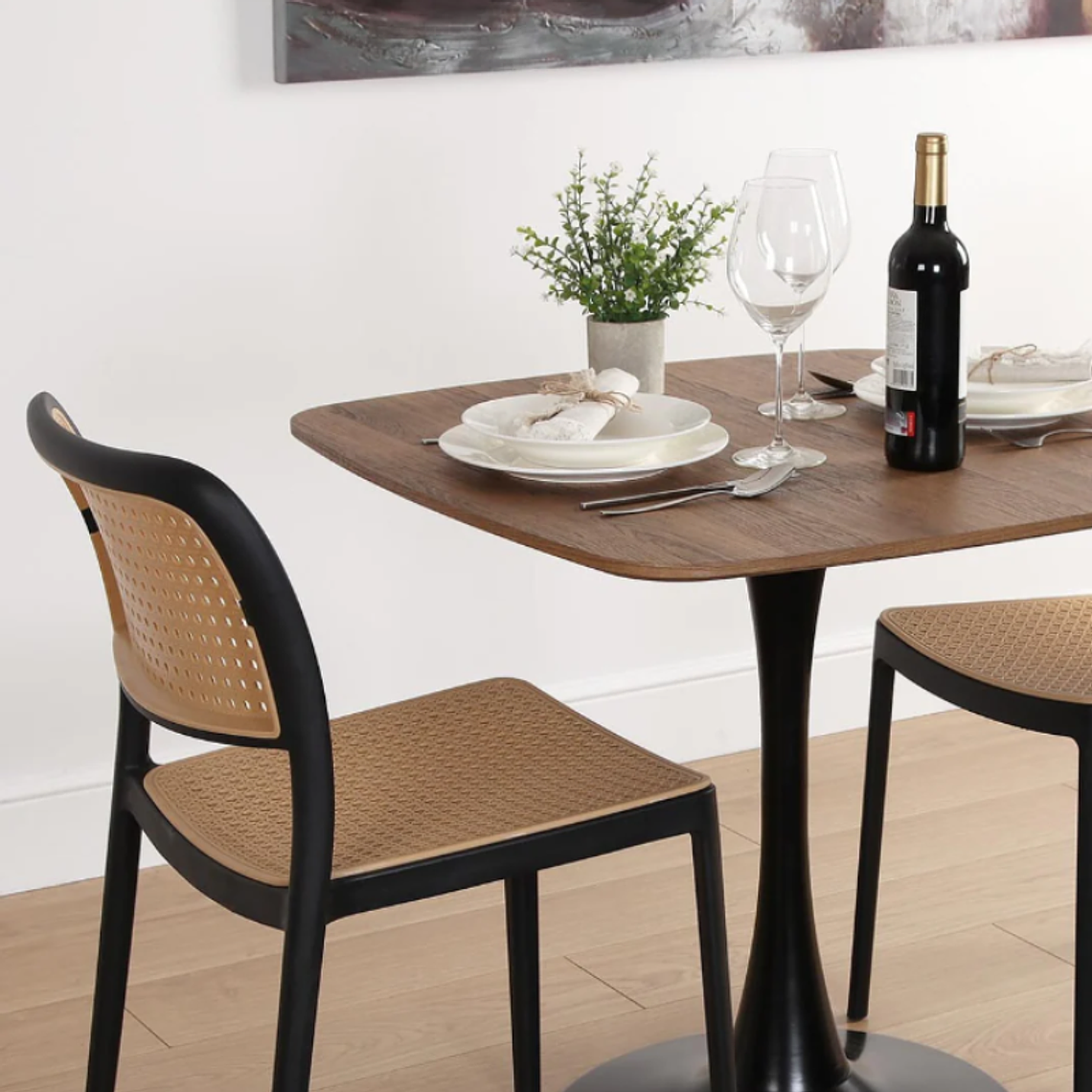 Mesa Tulip cuadrada madera 70x70 cm 4