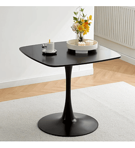 Mesa Tulip cuadrada negra 70x70 cm