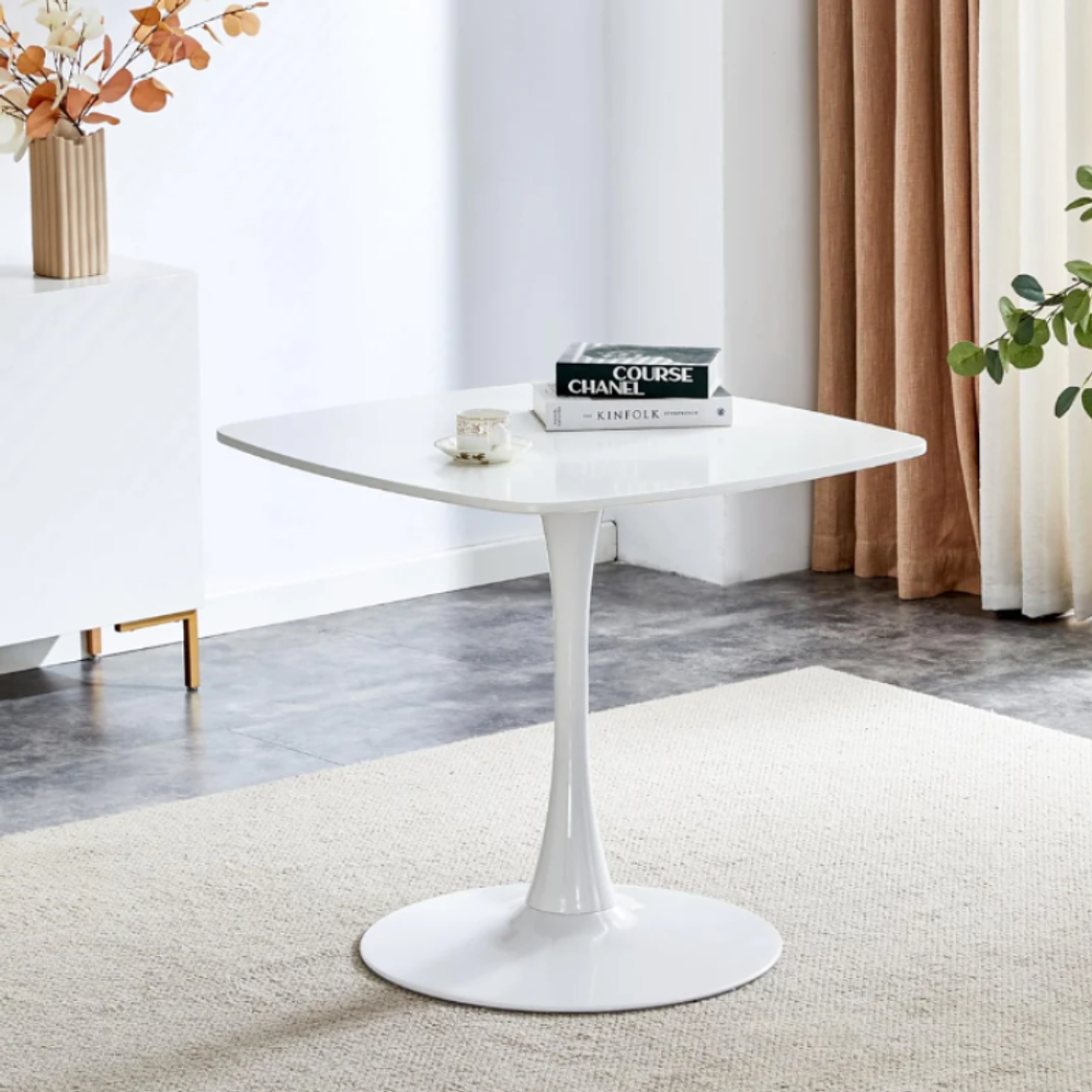 Mesa Tulip cuadrada blanca 90x90 cm 5
