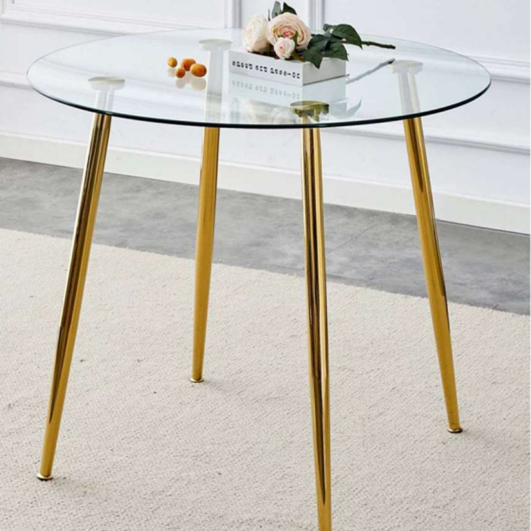 Mesa Lyon Gold redonda vidrio 80 cm 3