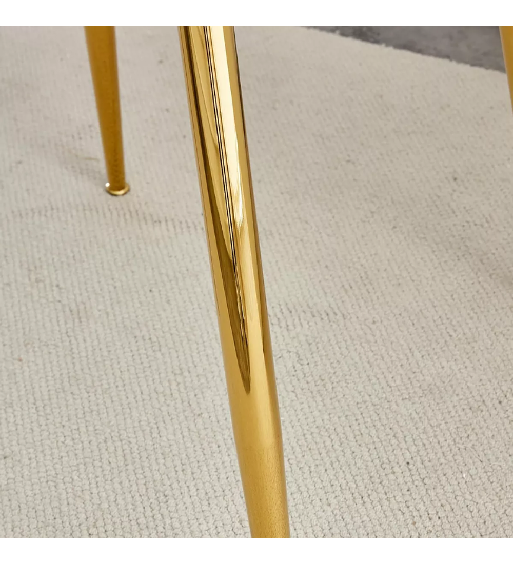 Mesa Lyon Gold redonda vidrio 80 cm