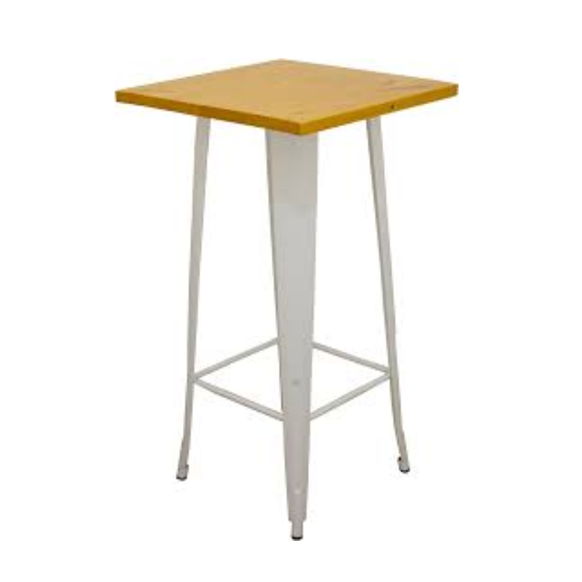 Mesa Tolix bar blanca 60x60 cm 1