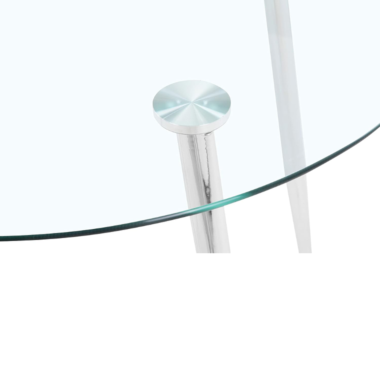 Comedor Silver redondo vidrio 100 cm con 4 sillas tulip 8