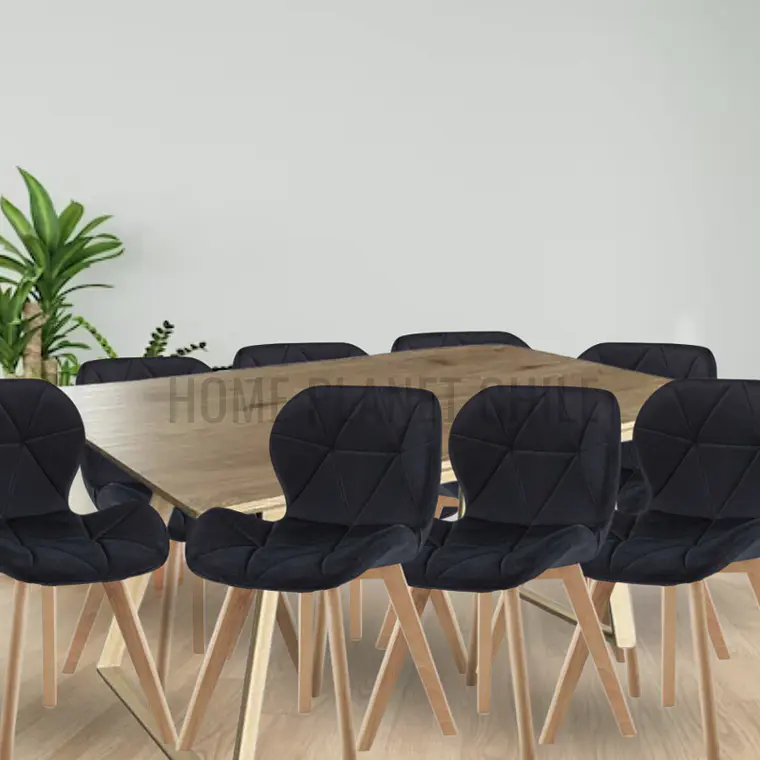 Comedor Thun Expandible rectangular con 8 Sillas Radar Velvet 2