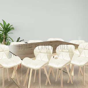 Comedor Thun Expandible rectangular con 8 Sillas Radar Velvet