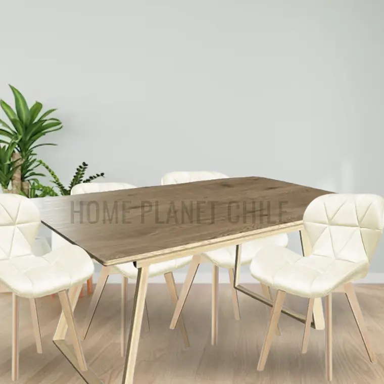 Comedor Thun Expandible rectangular con 4 Sillas Radar Velvet 3