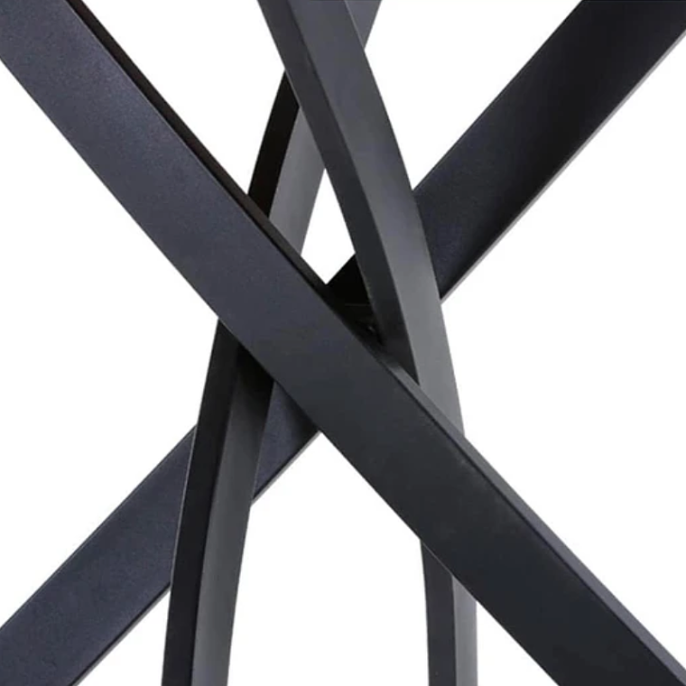 Mesa de comedor redonda enrejada 100 cm Madera Oscura Walnut 4