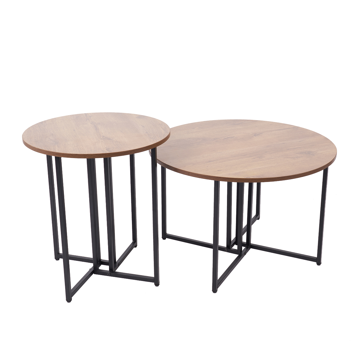 Pack de 2 mesas de centro redondas - Madera Clara 2