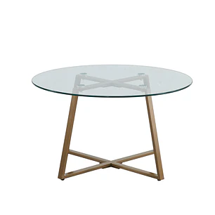 Mesa de Centro para Living de Vidrio y Metal 80cm