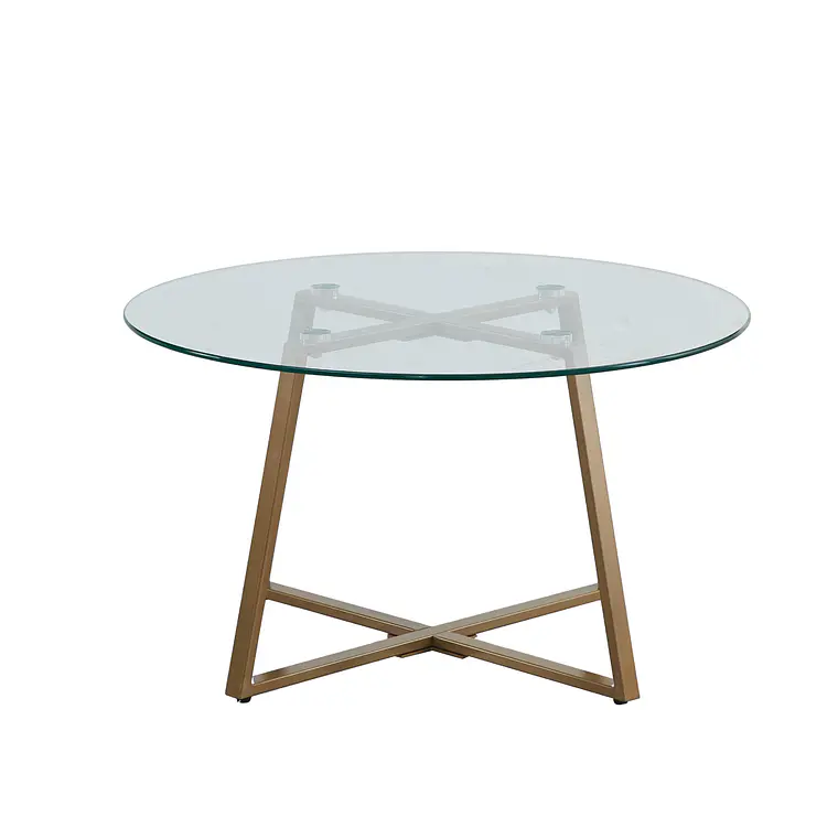Mesa de Centro para Living de Vidrio y Metal 80cm 2
