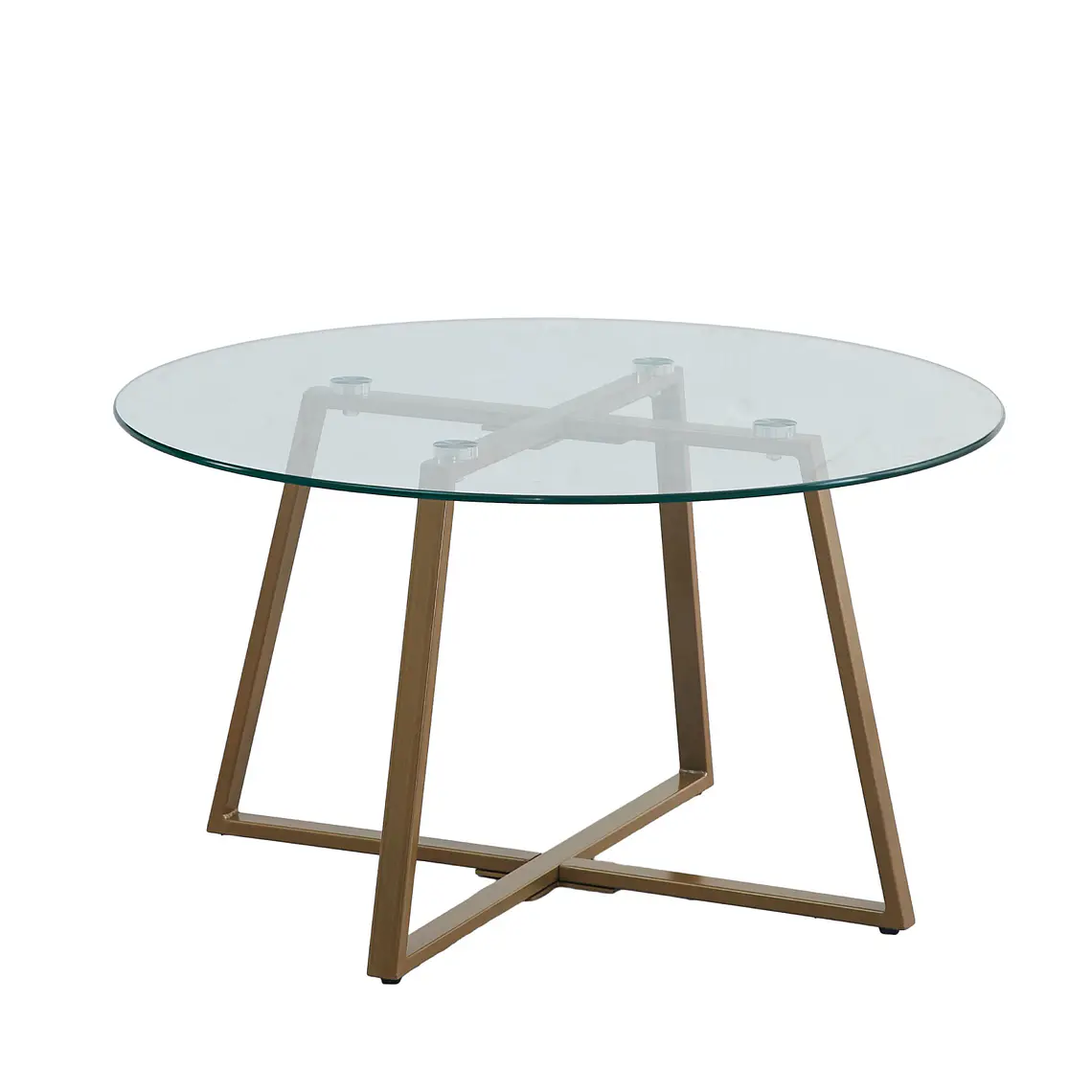 Mesa de Centro para Living de Vidrio y Metal 80cm 3