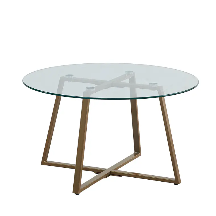 Mesa de Centro para Living de Vidrio y Metal 80cm 3