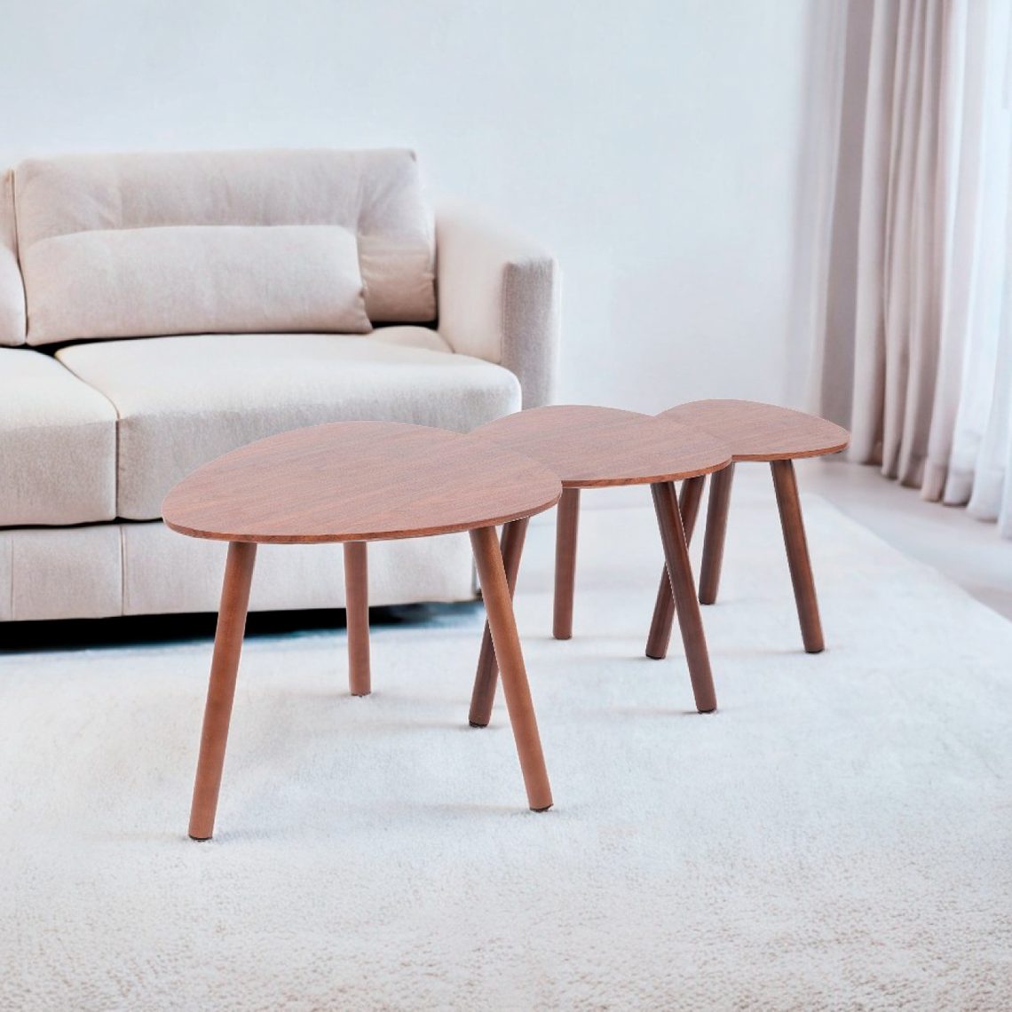 Pack de 3 mesas de centro o laterales madera 4