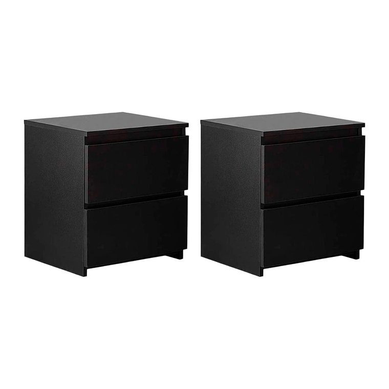 Pack de 2 Veladores Cajon Doble Minimal Oscuro 1