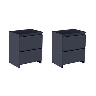Pack de 2 Veladores Cajón Doble Minimal Oscuro 2.0