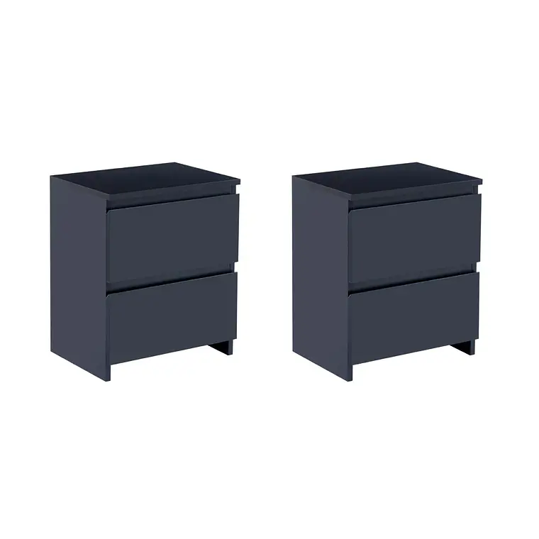 Pack de 2 Veladores Cajón Doble Minimal Oscuro 2.0 1