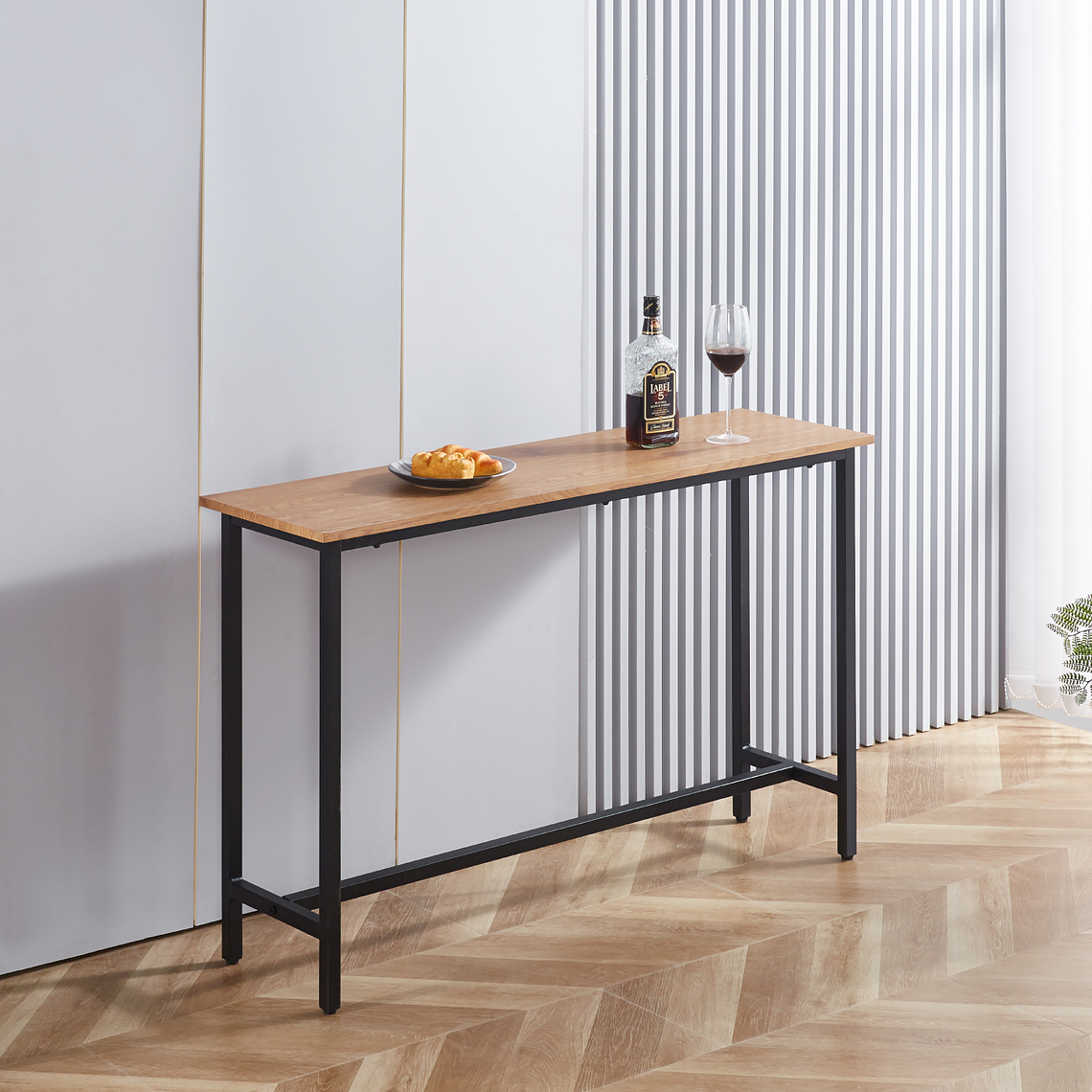 Mesa de Arrimo o Bar Alta Rustik 120 cm l Madera Clara 1