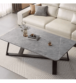 Mesa de centro marmol MDF Gris 100x50