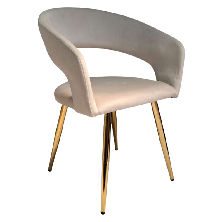 Comedor Lincoln Gold redondo mármol 80 cm con 4 Sitiales Siena Gold 4