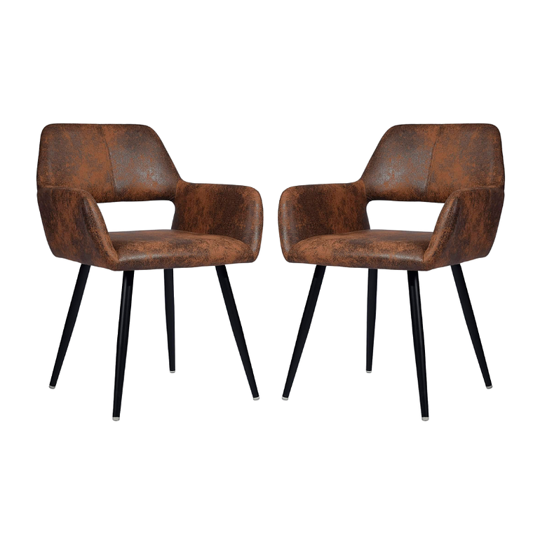 Pack 2 Butacas Burgos Ecocuero Vintage Café Oscuro 1