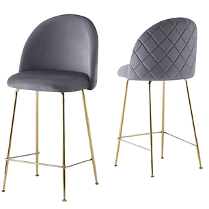 Pack 2 Taburetes Breda Gold Velvet 66 cm