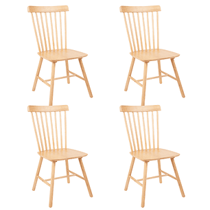 Pack 4 Sillas Windsor Madera - Natural