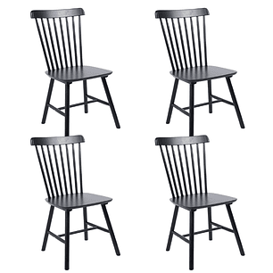 Pack 4 Sillas Windsor Madera - Negras