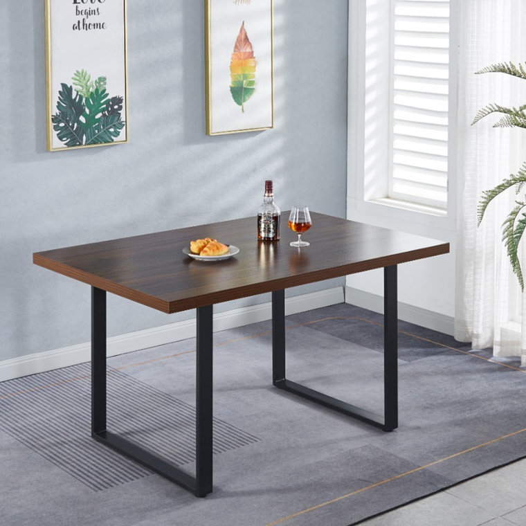 Mesa rectangular Industrial 160x90 cm madera oscura 1