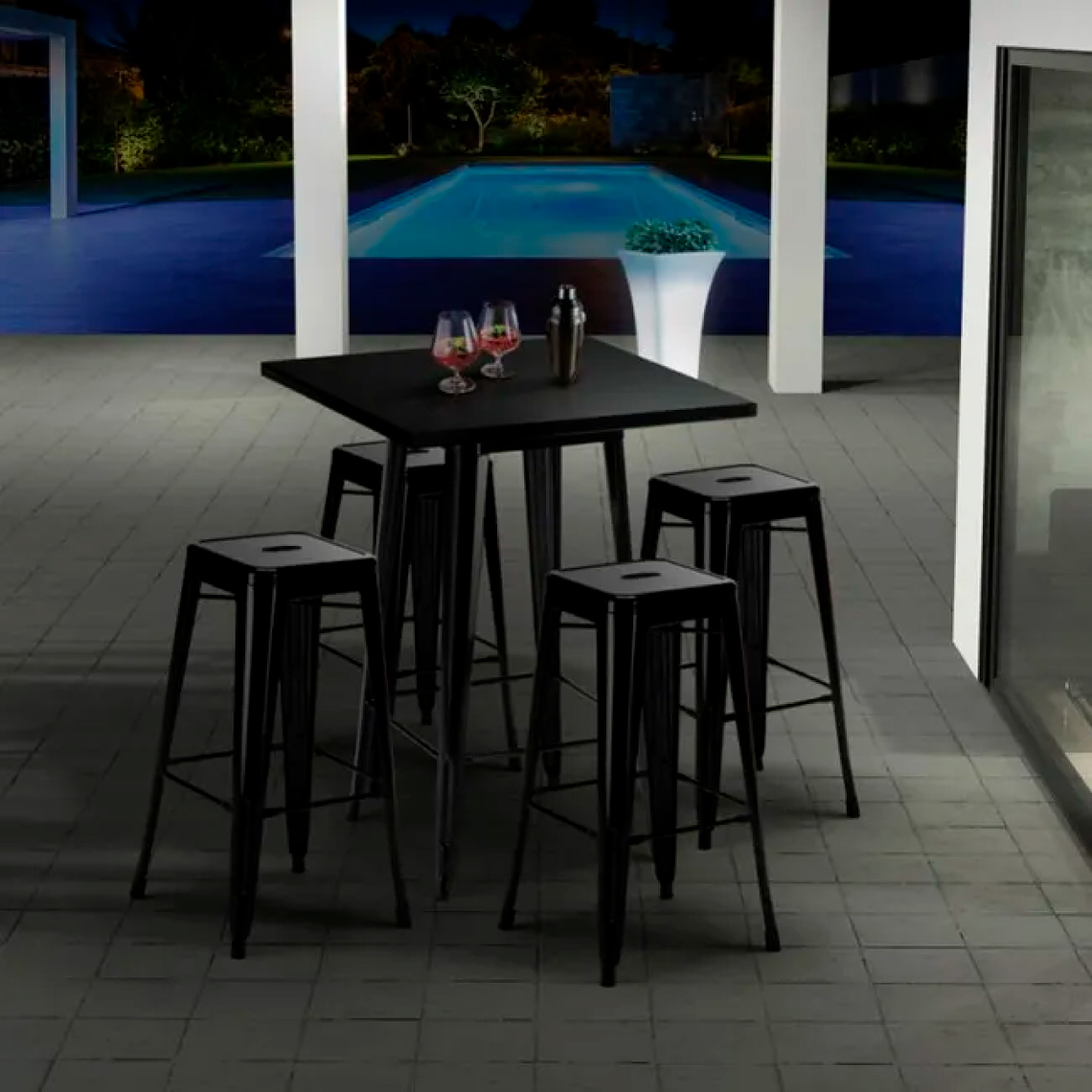 Mesa Tolix Bar Metal 60x60 cm 5