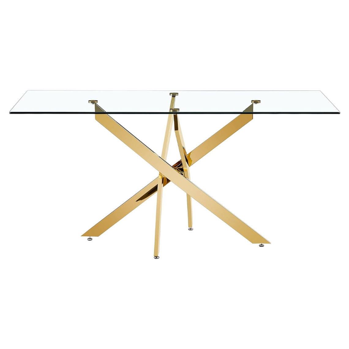 Comedor Emiratos Gold rectangular 120x80 cm con 4 Sillas Breda Gold Velvet 8